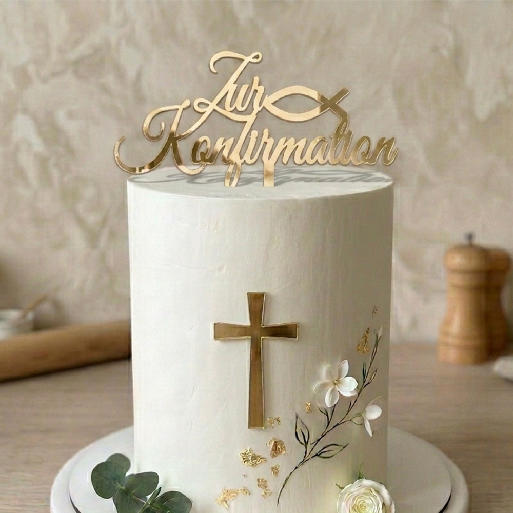 Cake Topper – Zur Konfirmation mit Kreuz