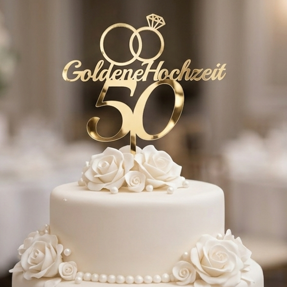 Cake Topper – Goldene Hochzeit 50